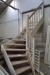 Wooden staircase, turn 90 degrees, 11 steps. Height to the top, about 244 cm.