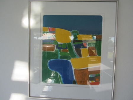 Lithography approximately 67x77 cm in a glass and frame, signed Buster 92, No. 72/152