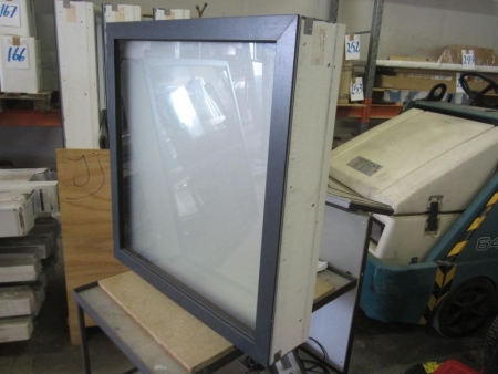 Alu / composite / wooden Ecliptica exterior frame 70,4xh74,4x16 cm, top-down with 3-layer glass mat, color anthracite / white, unused window from unsuccessful projects (file photo)