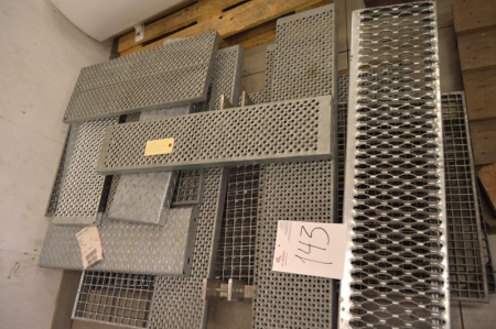 Pallet with various galvanized steps and grates