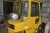 Forklift, gas. Hyster, 2.5. Newly renovated and finely refurbished. 3610 hours. Valet 07.08.2015 for 15,987 kr. Lifting height 4950 mm. Clear view mast. Hydraulic fork positioners and side shift. 90% tires and 80% tires behind. Air Seat. Light and beacon 
