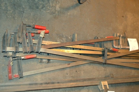 About 10 long clamps