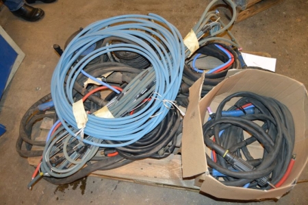 Pallet with welding cables, power cable reel etc.