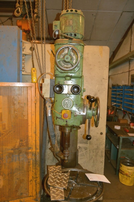 Drill press, M & J + Machine vice + various drills, unused