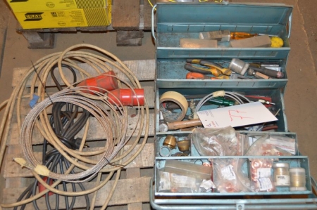 Metal Toolbox with content + cables + SWR