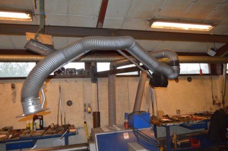 Wall mounted local extract ventilation + engine. Flexible hoses supplied