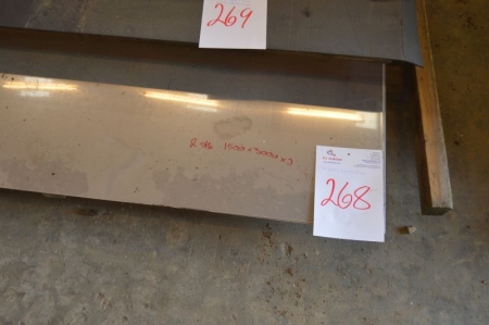 2 x stainless steel plate about 1500 x 3000 x 2 mm