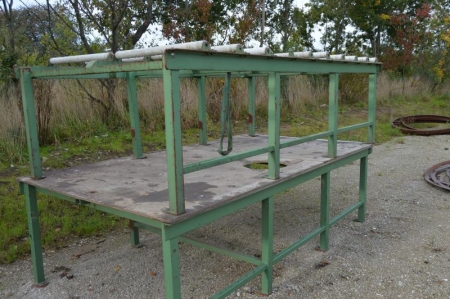 Table HxWxL, about 90 x 170 x 300 cm + table with rolls