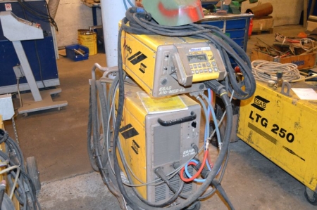 Tigsvejser, Esab Aristo 500 with wire feeder, Esab A10 MED44. Welding cables, welding torch and cooler. Mounted in a frame on wheels. Gas bottle not included