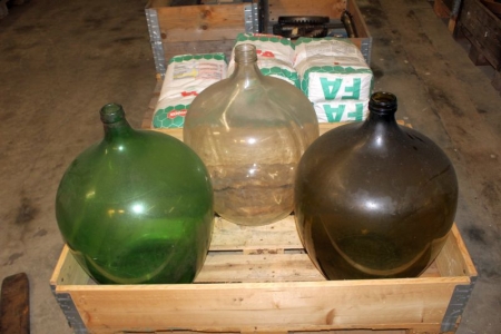 3 stk. originale syreflasker fra svovlsyren i Kalundborg. Flasker er renset 