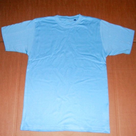 Firmatøj uden tryk ubrugt: 40 stk. xxl . rundhalset T-shirt, Lys blå, rib i halsen, 100%  bomuld . 5 XXS - 5 XS - 5 S - 5 M - 5 XL - 5 XXL - 3 3XL -5 5XL - 2 6XL