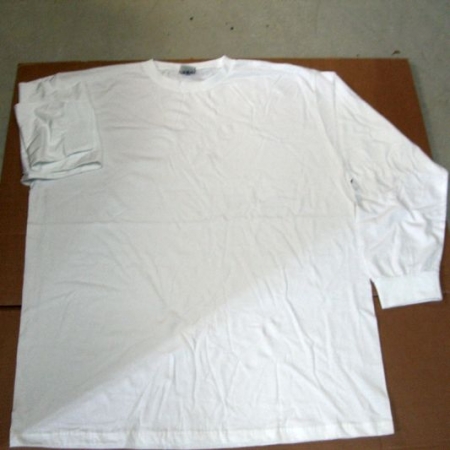 Firmatøj uden tryk ubrugt: 30 stk. 3xl. rundhalset T-shirt med lange ærmer, hvide, 100% bomuld