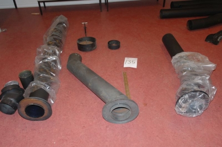 Assorted flue pipe with welded bends, valves and similar (unused)