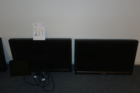 2 x flat screens, Samsung 32 "HD ready monitor, model 320-MX-second Model code: LH 32MGQLBC / A + mounting plate and power cable