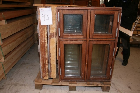 1 piece mahogany farmhouse window ca780x1060mm + 1pc ca.780x1200mm