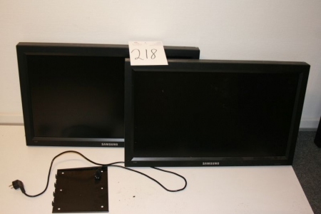 2 x Flachbildschirme, Samsung 32 "HD ready-Monitor, Modell 320-MX-Sekunden-Modell-Code: LH 32MGQLBC / A + Montageplatte und Netzkabel