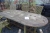 Table with extension plates + 6 chairs Teak