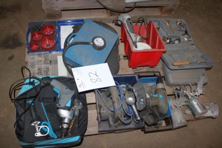 Pallet with various electric tool + cup live, etc.