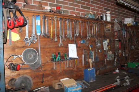 Content on the wall miscellaneous hand tools etc.