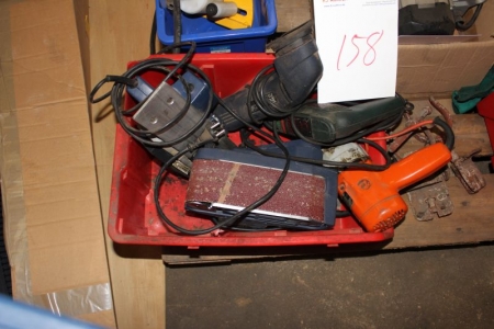 Box with various power tools