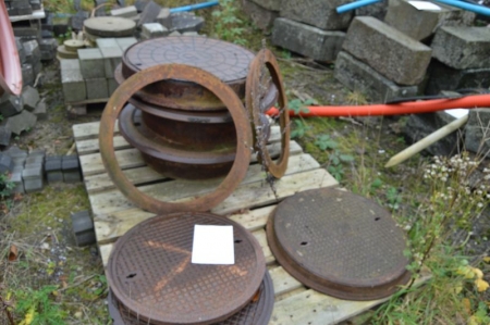 Party manhole covers and collars, cast iron, which depicted