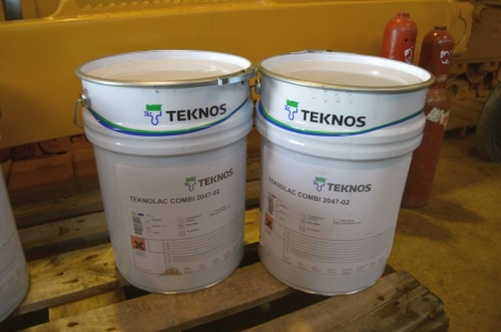 2 cans of paint á 20 liter. Teknos. RAL 9010, white