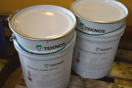 2 cans of paint á 20 liter. Teknos. RAL 7016 gray