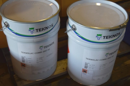 2 cans of paint á 20 liter. Teknos. RAL 3009, red