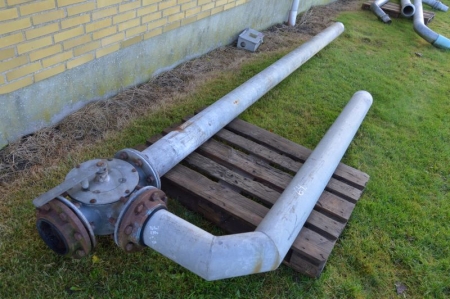 3-way valve with tubes of liquid manure. Total length about 4.19 meters, ø 160 mm