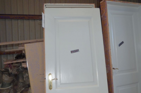 Door with frame, wood, white. Frame dimensions approximately 82 x 215 cm