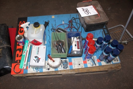 Pallet with dive expendable materials + air tools, etc.