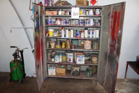 Steel cabinet with content