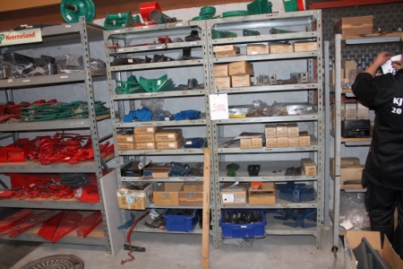2 subjects steel rack containing various spare parts for Kverneland stubble tip + wing shares etc.