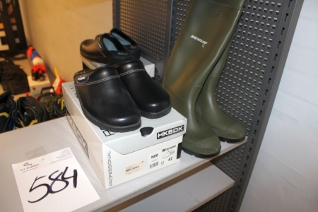 Sikkerhedstræskor HKS + Dunlop rubber boots str. 42 NEW