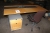 El sit / stand desk + drawer + desk chair, table has injuring edge