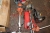 Party brushcutters + spare parts for chain saws, etc. Stand unknown