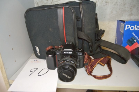 Spejlreflekskamera, Nikon F801. AF. Objektiv: 35 - 70 mm + taske
