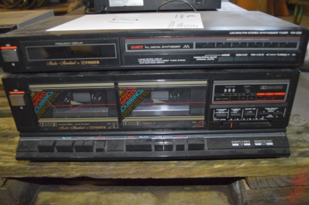 Double cassette recorder + tuner, labeled Fisher