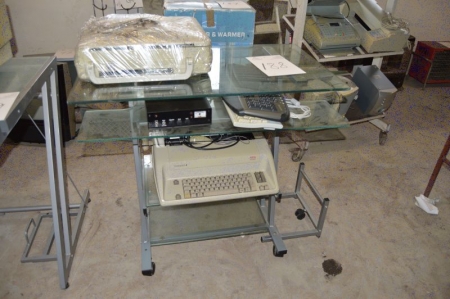 Computer Table and typewriter, AEG + 2 x keyboard + scanner, Sharp