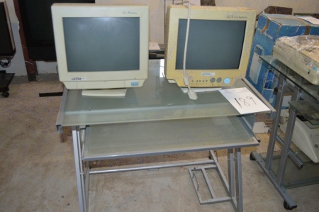 Computer table + 2 x PC screens