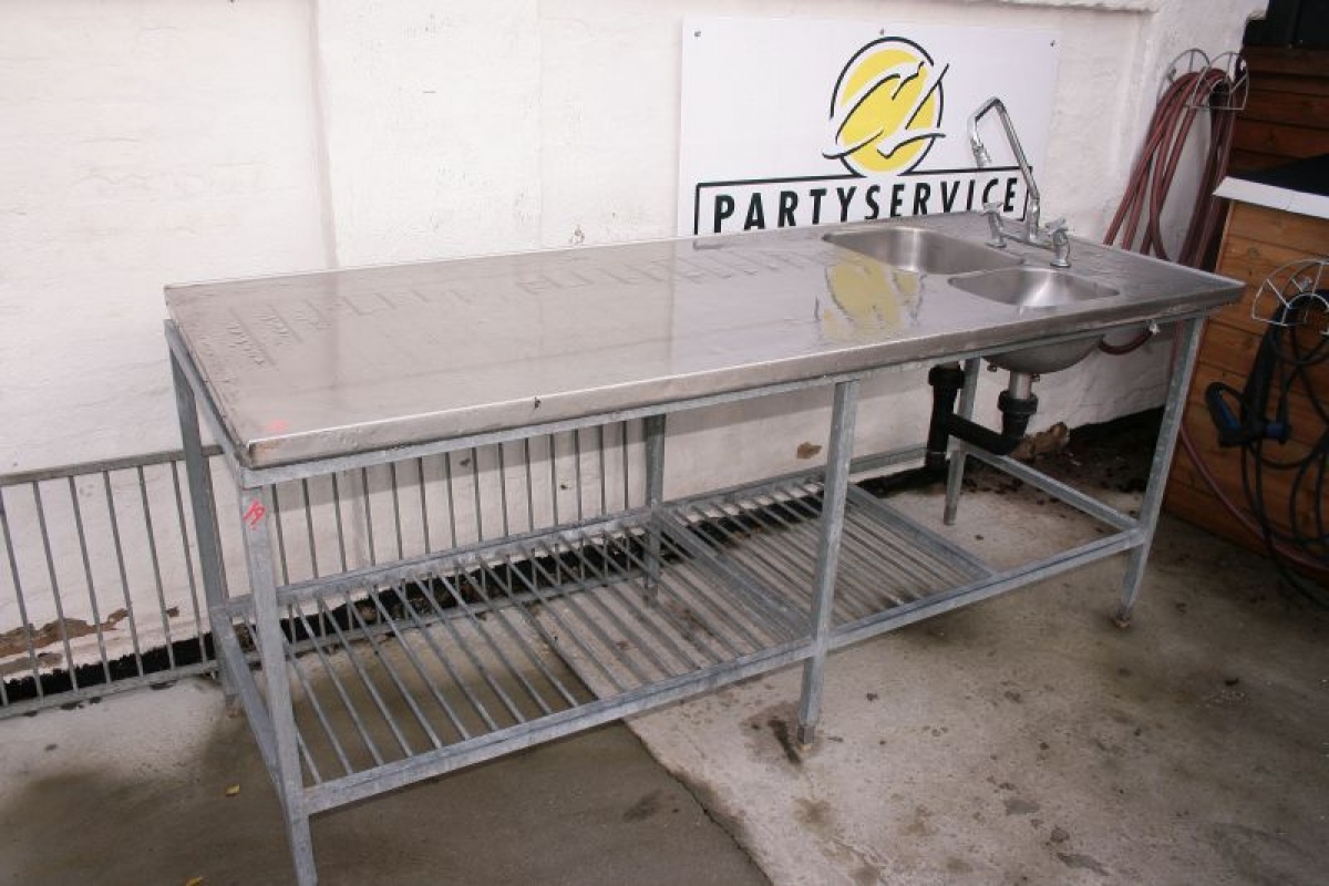 Stainless Steel Table With Sink And Faucet Length 205 Cm Width