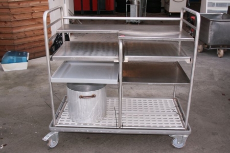 Trolley + aluminum pan, about 20 Litres.