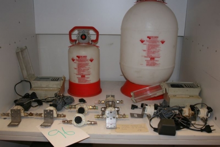 Fadølstællere and valves + 2 cleaning tanks marked. Micro Matic