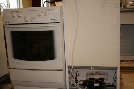 Stove, mrk. Gorenje, with ceramic hob + fridge, marked Wasco