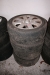 4 pcs. tires with alloy wheels. For Nissan. Tires 205/50 ZR 8 W. Something worn
