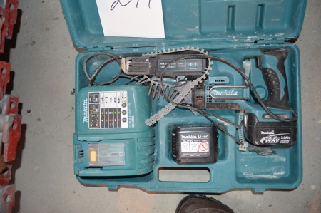 Akugipsskruemaskine, Makita, mit zwei Batterien, Ladegerät und Koffer
