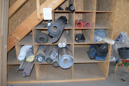 Contents shelf under the staircase