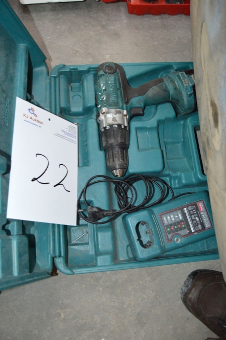 Akuboremaskine, Makita, with battery and charger