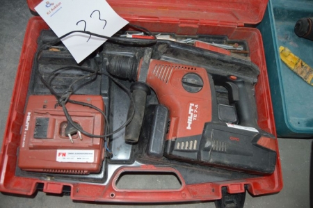 Akuborehammer, Hilti, Te-7A, with battery, charger and suitcase