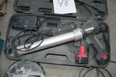 Akufugepistol, Techway, med 2 batterier og lader, i kuffert